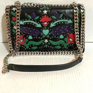 Zara black PVC leather crossbody handbag